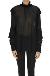 Ruched crepè blouse en oferta