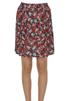 Printed crepè mini skirt
