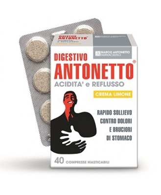 Marco Antonetto Digestivo Antonetto Acidità E Reflusso Crema Limone 40 Compresse Masticabili
