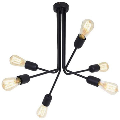 Lampada A Sospensione Scorpius Black, Lampadario, Da Soffitto, Nero In Metallo, 64 X 64 X 51 Cm, 6 X E27, 60w