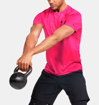 Maglia a manica corta UA RUSH™ HeatGear® Fitted Printed da uomo