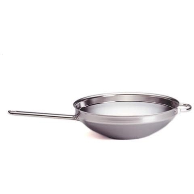 Wok Acciaio Inossidabile Diametro 32 cm Capacità 5,5 lt Colore Argento