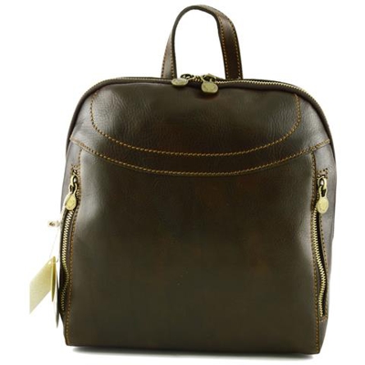 Zaino In Pelle Conciata Al Vegetale Colore Moro - Pelletteria Toscana Made In Italy - Linea Prestige