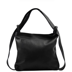 Shopper Zaino In Vera Pelle Colore Nero - Pelletteria Toscana Made In Italy - Borsa Donna en oferta
