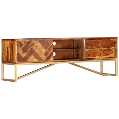 Mobile Porta Tv 140x30x45 Cm In Legno Massello Di Sheesham