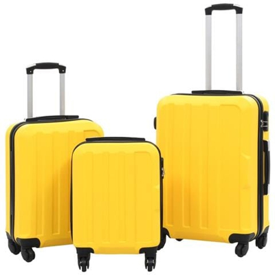 Set Trolley A Custodia Rigida 3 Pz Giallo In Abs
