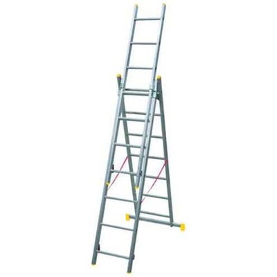 Scala Industriale Alluminio Trasformabile 3 Rampe 8 Gradini fino a 5,10 mt