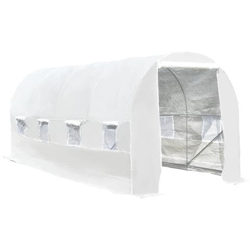 Serra Tunnel Con Struttura In Acciaio Zincato E Telo In Polietilene 6 Finestre Avvolgibili Bianco 5 X 2 X 2 M características