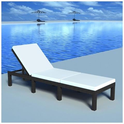 Sedia A Sdraio In Polyrattan Nera