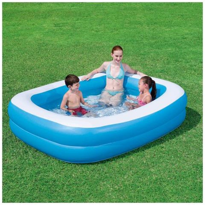 Piscina Gonfiabile Rettangolare Colore Blu e Bianco