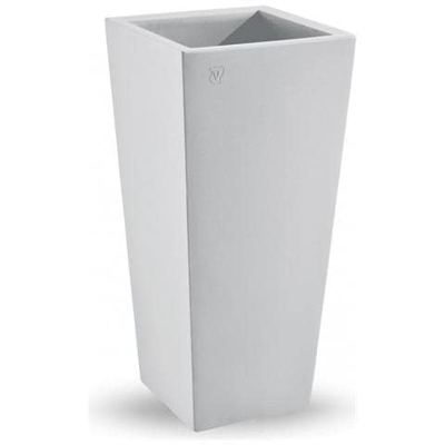 Vaso Cache-pot Genesis Quadrato Alto In Colore Bianco