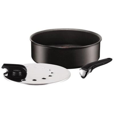 Padella L6503302 ingenio Expertise + Coperchio E Manico Nero Da 26 cm