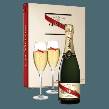 CHAMPAGNE MUMM - CORDON ROUGE - COFANETTO 2 FLUTE