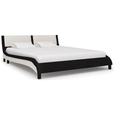 Giroletto Nero E Bianco In Similpelle 160x200 Cm