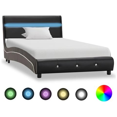 Giroletto Con Led Nero In Similpelle 90x200 Cm