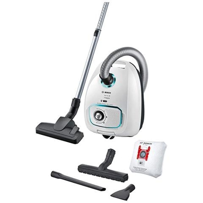 ProHygienic Aspirapolvere a Traino con Sacco Potenza 600 Watt Colore Bianco / Nero