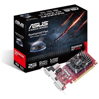 SVGA ASUS R7240-2GD5-L Amd R7 240 2GD5 128bit PCIe3.0 DVI-D HDMI HDCP 1920x1200 attiva OpenGl4.3 LOW PROFILE 90YV0BG1-M0NA00