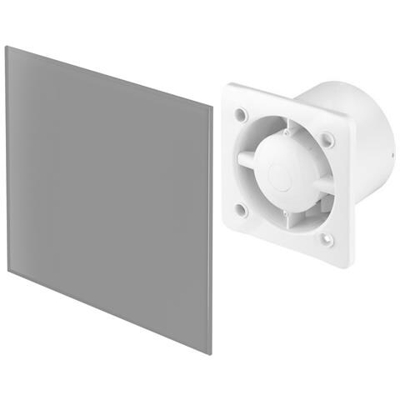 125 Millimetri Sensore Di Umidità Cappa Grigio Opaco Di Vetro Del Pannello Frontale Trax Parete Ventilazione Soffitto