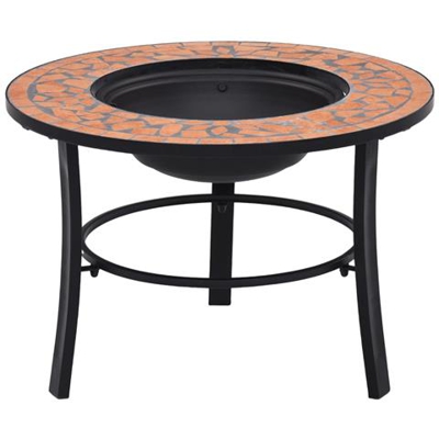 Braciere Con Mosaico Terracotta 68 Cm In Ceramica
