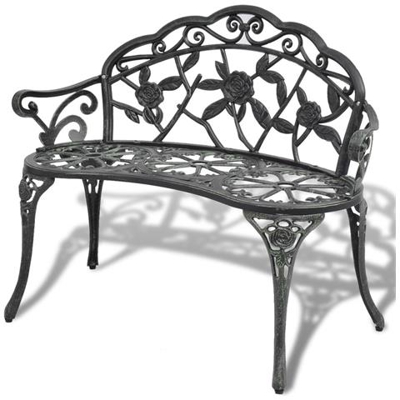 Panchina da Giardino 100 cm in Alluminio Pressofuso Verde