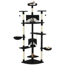 Albero Per Gatti Con Tiragraffi In Sisal 203 Cm Nero E Bianco en oferta