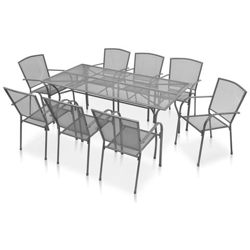 Set Da Pranzo Da Giardino 9 Pz In Acciaio Antracite características