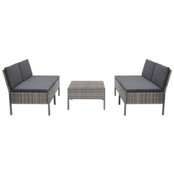 Set Divani Da Giardino 5 Pz Con Cuscini In Polyrattan Grigio precio