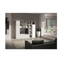 Libreria Parete Moderno Soggiorno Porta Tv Legno Bianco Frassinato Componibile en oferta