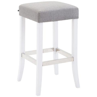 Sgabello Bar VENTA in Legno e Tessuto | Sgabello Imbottito con Poggiapiedi in Alluminio | Sedia Sgabello H 79cm Grigio Colore base: bianco