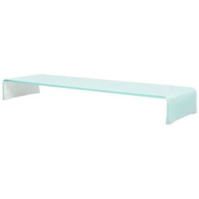 Mobile / rialzo Porta Tv In Vetro Bianco 110x30x13 Cm