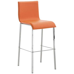 Sgabello Alto da Bar AVOLA in Similpelle | Sgabello da Bancone H 78 cm | Sedia Alta da Cucina in Metallo arancione características