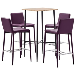 Set Da Bar 5 Pz In Similpelle Viola en oferta