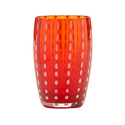 Set 6 Bicchieri Tumbler in Vetro Ø 71 mm H 109 mm Capacità 32 cl Colore Rosso - Collezione Perle en oferta