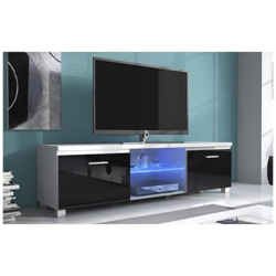 Tv Mobile Led - Porta Tv, Bianco Mate E Nero Laccato, Dimensioni: 150 X 40 X 42 Cm Di Profondità. características