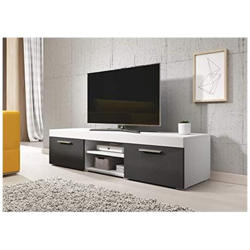 Mobile Da Soggiorno Mobile Tv Porta ''paris'' - 140 Cm - Bianco / Grigio características