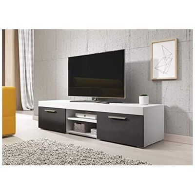 Mobile Da Soggiorno Mobile Tv Porta ''paris'' - 140 Cm - Bianco / Grigio