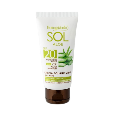 SOL Aloe - Crema solare viso - protezione media SPF20 - pelli miste