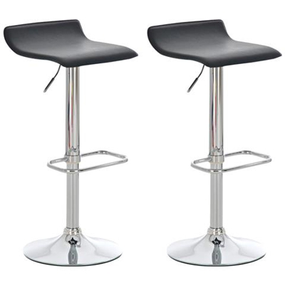 Set 2 Sgabelli Bar Dyn In Similpelle I Coppia Di Sedie Da Cucina Bancone Con Poggiapiedi I 2 Sgabelli Regolabili E Girevoli Nero