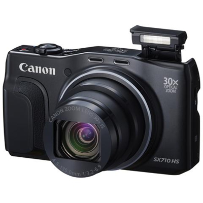 PowerShot SX710 HS Nero Sensore CMOS 20Mpx Zoom Ottico 30x Display 3'' Filmati Full HD Wi-Fi / NFC GPS