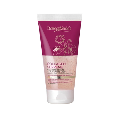 Collagen Supreme - Gel detergente struccante viso - rinnovatore, effetto pelle nuova - con Colla-Gain a base di fiore di Melograno (150 ml) - tutti i