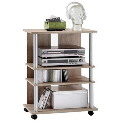 Scaffale Per Tv / hi-fi Con 3 Scomparti 65x40x79,2 Cm In Rovere