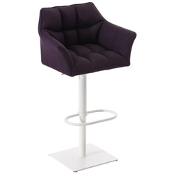 Sgabello Alto Bar Damaso I Sgabello Design Cucina Trapuntato in Tessuto con Braccioli E Schienale Imbottiti l Sedia Sgabello Bar Pub con Poggiapiedi Viola Bianco características
