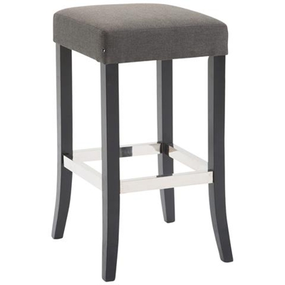 Sgabello Bar VENTA in Legno e Tessuto | Sgabello Imbottito con Poggiapiedi in Alluminio | Sedia Sgabello H 79cm Grigio Scuro Colore base: nero