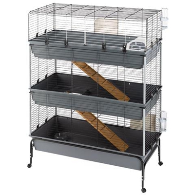 Gabbia Conigli Spaziosa Grande Robusta Ferplast Rabbit 120 Tris Supporto Incluso