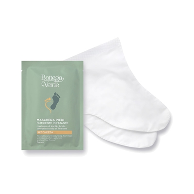 Mascarilla para pies - nutritiva hidratante - con Manteca de Karité, Ácido Hialurónico y aceite de Árbol del Té - sequedad