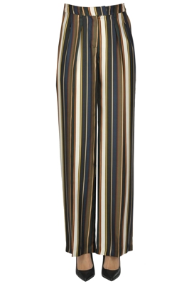 Striped satin trousers