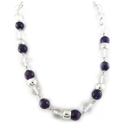 collana in argento 'mineralia' ametista - [ m4123]