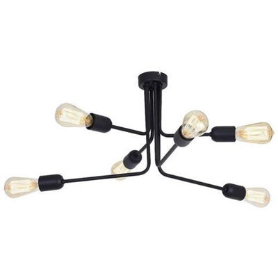 Lampada A Sospensione Scorpius Black, Lampadario, Da Soffitto, Nero In Metallo, 64 X 64 X 30 Cm, 6 X E27, 60w