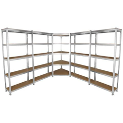 4 Scaffali Galwix 90cm In Acciaio Senza Bulloni & 1 Scaffale Ad Angolo Galwix 90cm precio