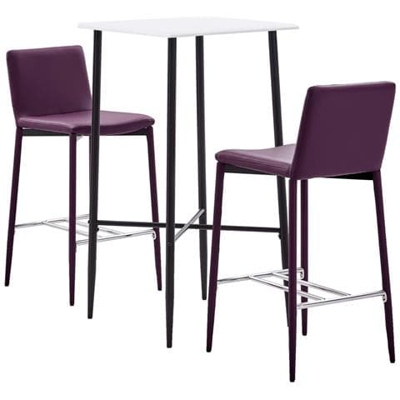 Set Da Bar 3 Pz In Similpelle Viola
